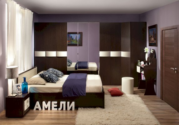 Модульная спальня Амели в цвете венге (Глазов)